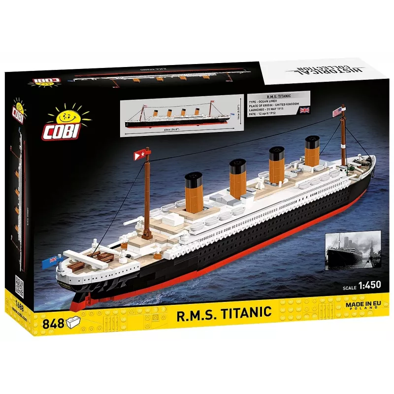 Set de construcción Cobi R.M.S. Titanic, 848 piezas, modelo de barco coleccionable