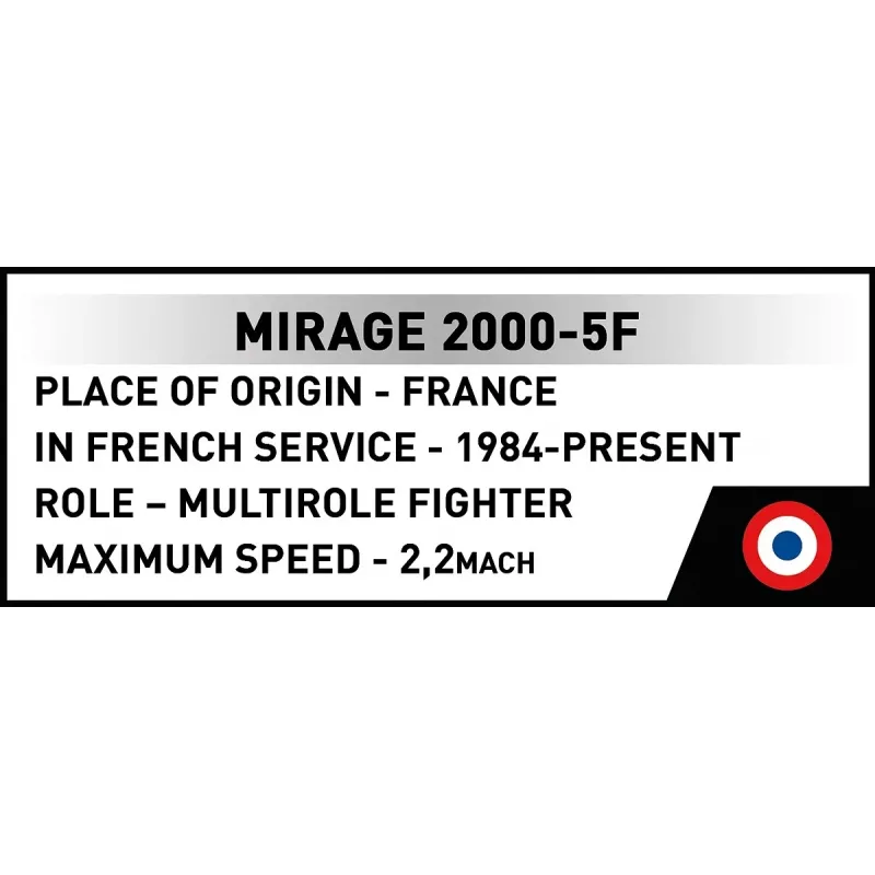 Set de construcción Cobi Mirage 2000-5F, serie Armed Forces, 495 piezas, escala 1:48