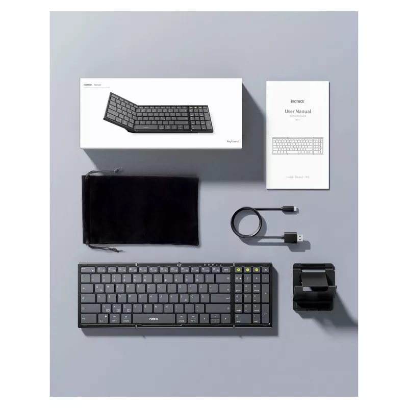 Teclado inalámbrico Bluetooth de tamaño completo Inateck N0135 Negro — QWERTZ, interruptores de tijera