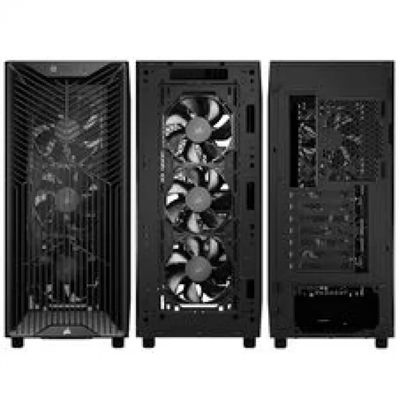 Caja para PC Corsair 3200D RS, torre Midi, ATX, cristal templado - negro