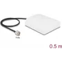 Antena DELOCK 90761 — antena WiFi N direccional 2,4 GHz 8 dBi con conector N y cable RG-58 de 50 cm, blanca, exterior