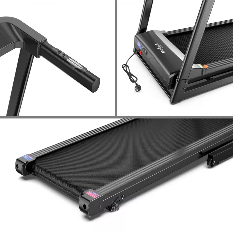 Cinta de correr eléctrica plegable Rebel RBA-1018 – cinta de correr compacta para casa, 12 km/h, 15 programas, peso máximo de usuario 120 kg, pantalla LCD