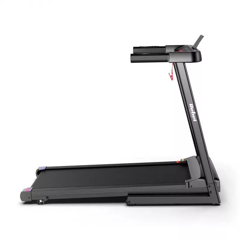 Cinta de correr eléctrica plegable Rebel RBA-1018 – cinta de correr compacta para casa, 12 km/h, 15 programas, peso máximo de usuario 120 kg, pantalla LCD