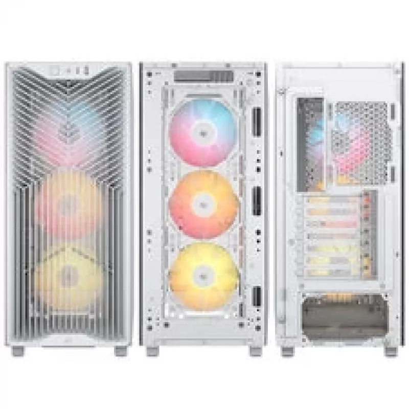 Caja de PC Corsair 3200D RS ARGB, torre Midi, ATX, cristal templado - blanco