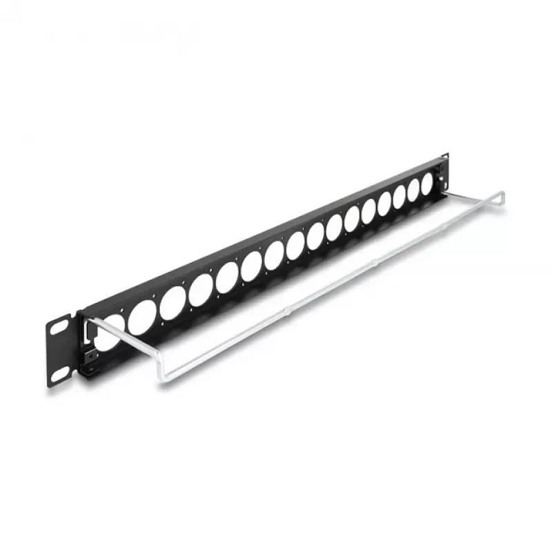 Panel de parcheo DeLOCK 19 pulgadas D-Type 16 puertos 1U negro modelo 67058