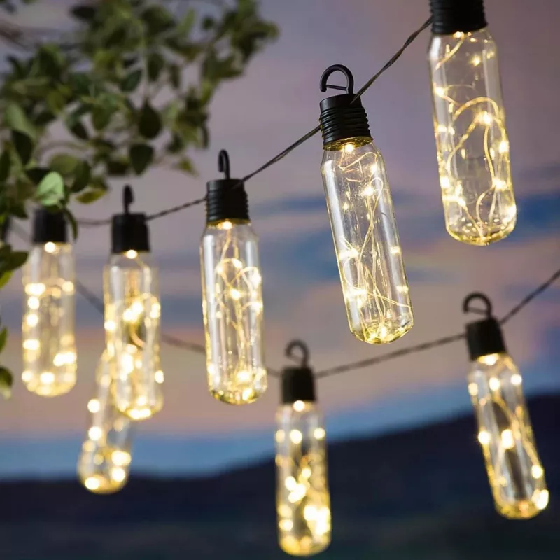 Extralink guirnalda de jardín solar, 2 + 1,8 m de longitud, Lux 10 LED blanco cálido