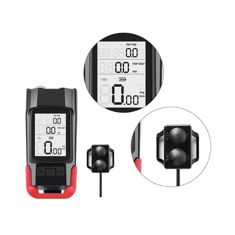 Extralink set de luz para bicicleta con cuentakilómetros + luz trasera