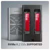 Caja externa AXAGON EEM2-20GD USB-C 20 Gbps para dos SSD M.2 NVMe con clonación por hardware