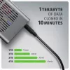 Caja externa AXAGON EEM2-20GD USB-C 20 Gbps para dos SSD M.2 NVMe con clonación por hardware