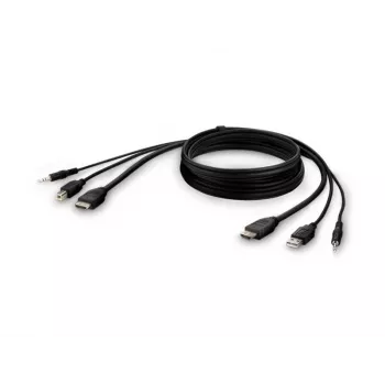 Cable KVM Belkin F1DN1CCBL — HDMI a USB A/B con audio, conectores USB para teclado/ratón, 3 m
