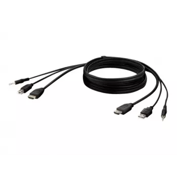 Cable KVM Belkin F1DN1CCBL — HDMI a USB A/B con audio, conectores USB para teclado/ratón, 3 m