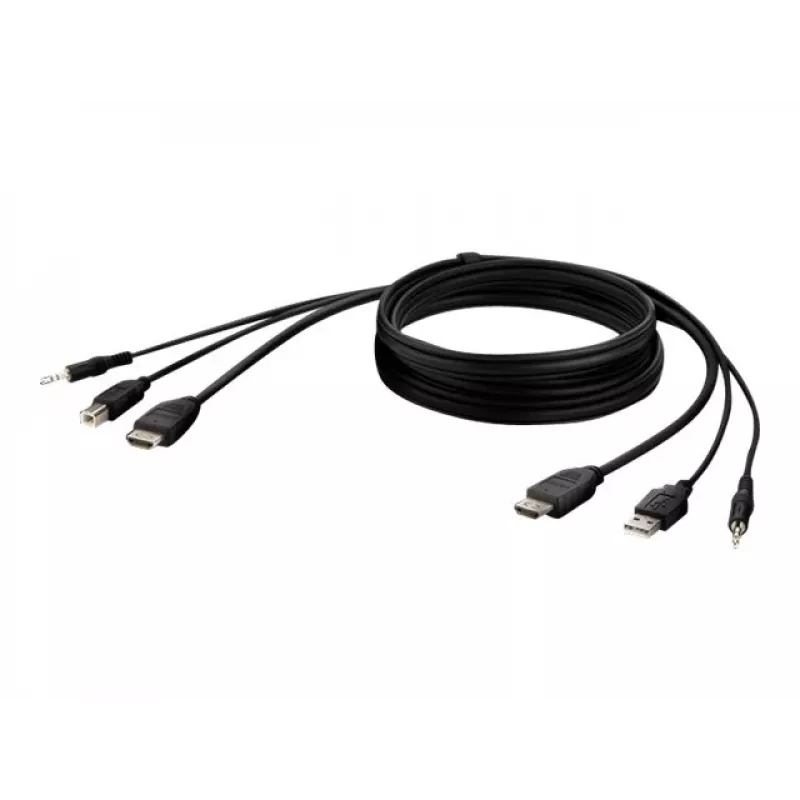 Cable KVM Belkin F1DN1CCBL — HDMI a USB A/B con audio, conectores USB para teclado/ratón, 3 m
