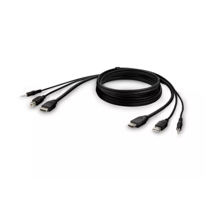 Cable KVM Belkin F1DN1CCBL — HDMI a USB A/B con audio, conectores USB para teclado/ratón, 3 m