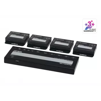 ATEN VS1824KIT Kit de splitter HDMI 4K Cat 6 de 4 puertos con 4 receptores