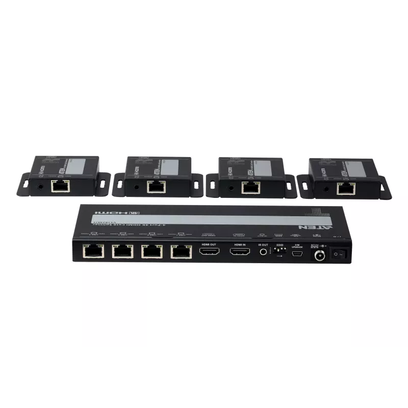 ATEN VS1824KIT Kit de splitter HDMI 4K Cat 6 de 4 puertos con 4 receptores