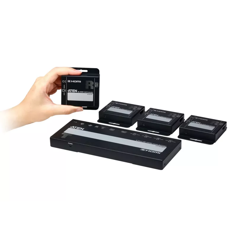 ATEN VS1824KIT Kit de splitter HDMI 4K Cat 6 de 4 puertos con 4 receptores