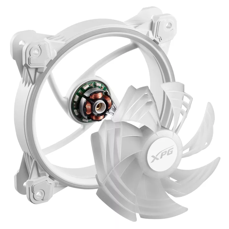 XPG HURRICANE 120 ARGB PWM White, ventilador, 12 cm, 600 RPM, 2000 RPM, blanco