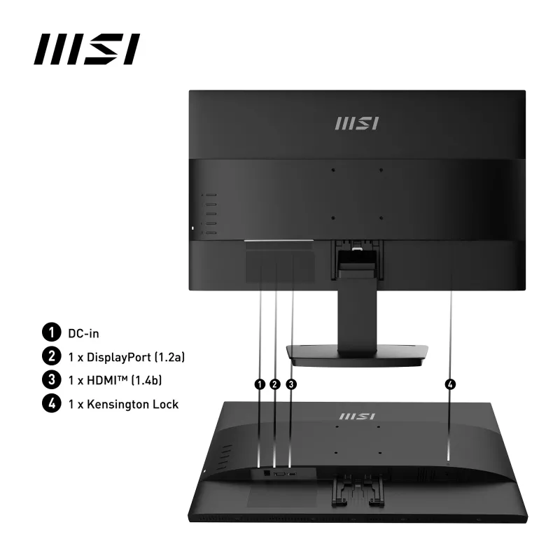 MSI Pro MP2412 Monitor de ordenador 60,5 cm (23,8 pulgadas) 1920 x 1080 píxeles Full HD LCD Negro