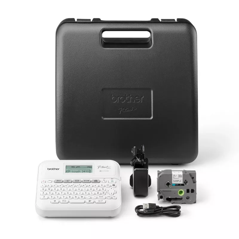 Brother PT-D410VP impresora de etiquetas ZINK (Zero-Ink) 180 x 180 DPI con cable TZe QWERTY