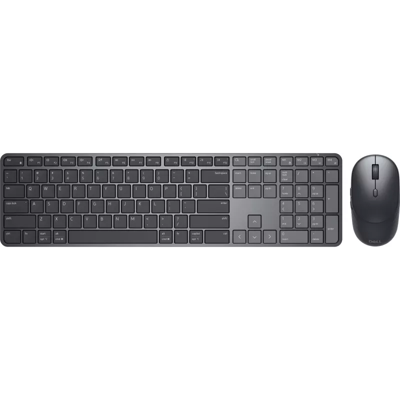 DELL Pro 7 teclado delgado KM726 ratón incluido Home/Office RF inalámbrico + Bluetooth QWERTZ alemán negro