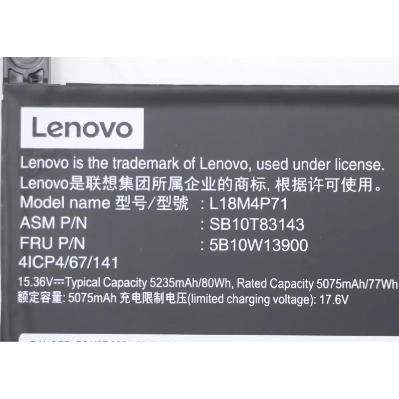 Lenovo 5B10W13900 pila repuesto para portátil