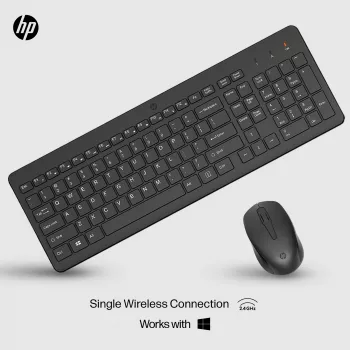 Conjunto inalámbrico de teclado y ratón HP 330 — teclado tamaño completo, RF Wireless, negro, ratón incluido