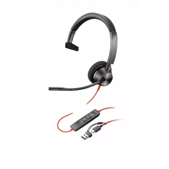 HP Poly Blackwire 3310 auricular certificado para Microsoft Teams + adaptador USB-C/A TAA