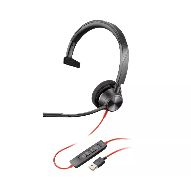 HP Poly Blackwire 3310 auricular certificado para Microsoft Teams + adaptador USB-C/A TAA