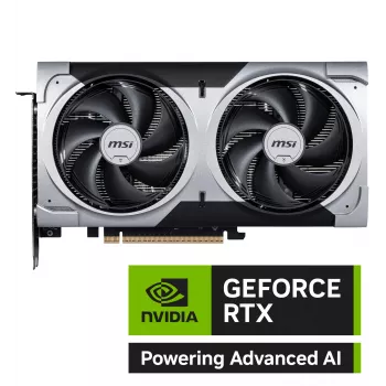 Tarjeta gráfica MSI GeForce RTX 5060 Ti 16 GB GDDR7, PCIe 5.0, 128 bits, 2602 MHz boost, 180 W, 2 ventiladores
