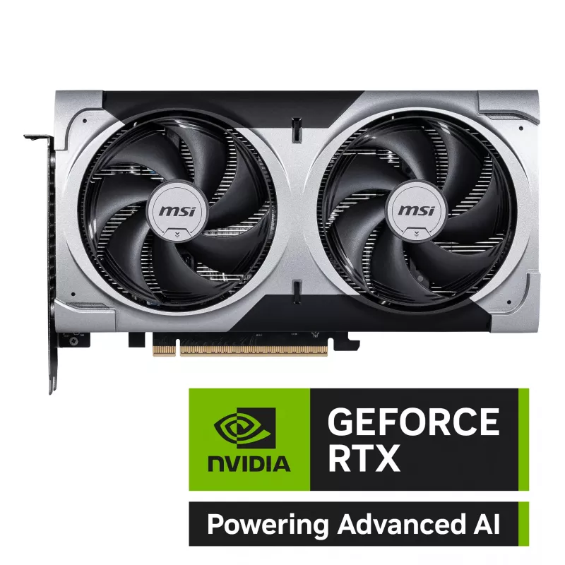 Tarjeta gráfica MSI GeForce RTX 5060 Ti 16 GB GDDR7, PCIe 5.0, 128 bits, 2602 MHz boost, 180 W, 2 ventiladores