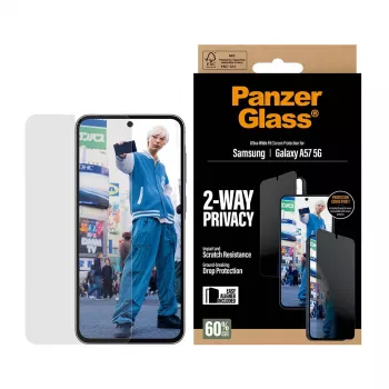 PanzerGlass Privacy lámina protectora de pantalla UWF - transparente - Samsung Galaxy A57 5G lámina protectora de pantalla transparente