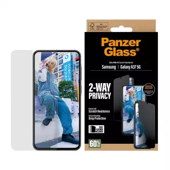 Protector de pantalla PanzerGlass Privacy para Samsung Galaxy A37 Ultra-WideFit PG90806, filtro de privacidad