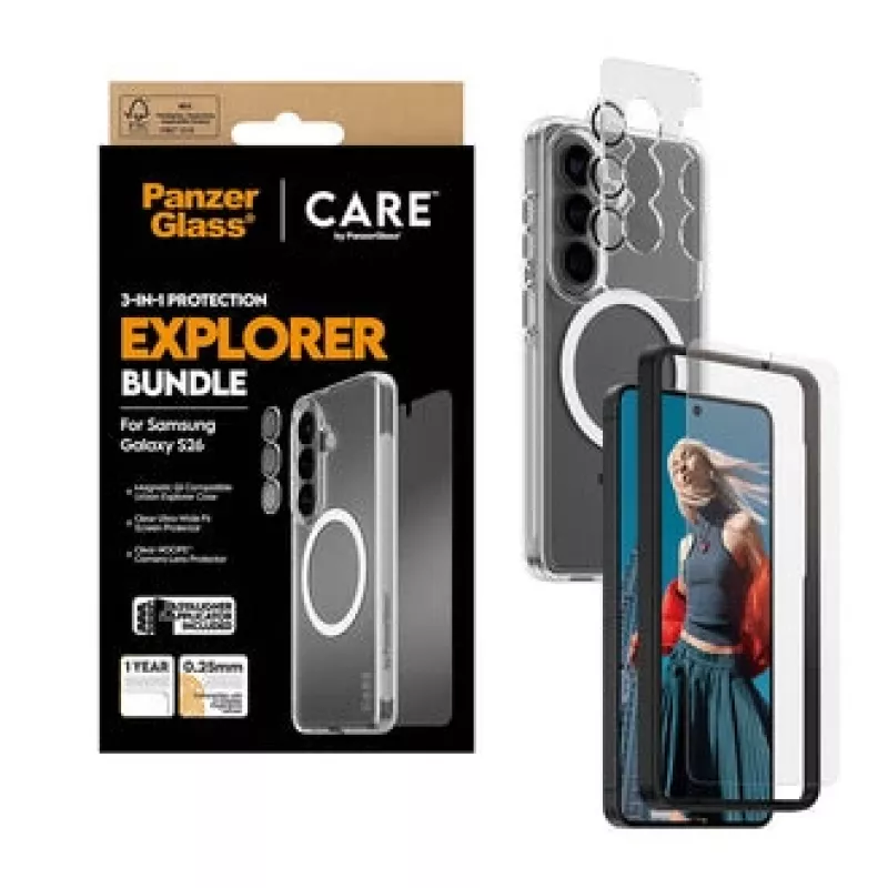 Protector de pantalla PanzerGlass CARE 3 en 1 para Samsung Galaxy S (2026) – PanzerGlass