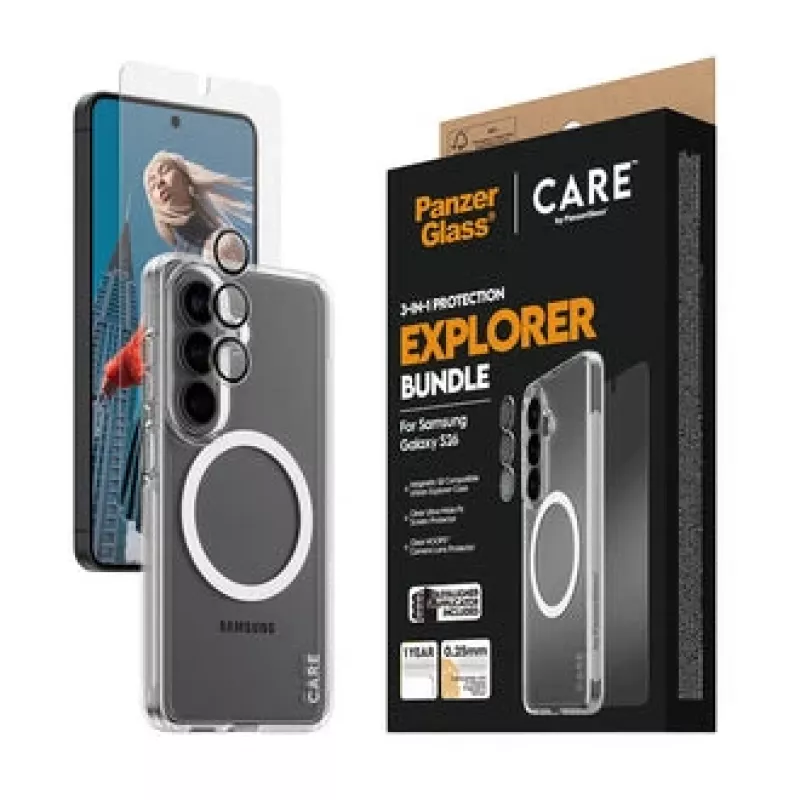 Protector de pantalla PanzerGlass CARE 3 en 1 para Samsung Galaxy S (2026) – PanzerGlass