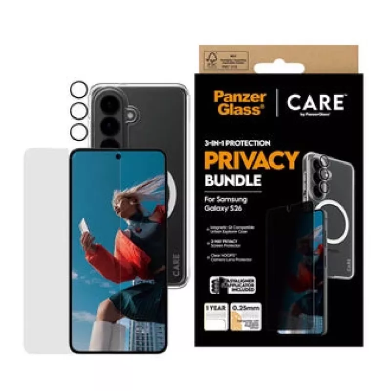 Funda para móvil PanzerGlass CR67643 16 cm (6,3 inch) carcasa negra, transparente