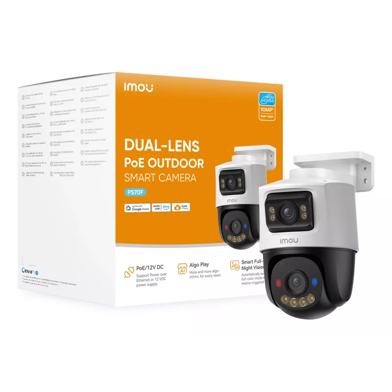 IMOU PS70F cámara IP de vigilancia domo para exterior montaje en techo, 2880×1620, 3,6 mm, zoom digital 8x, cableada