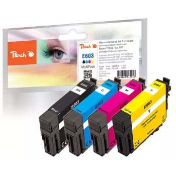 Peach PI200-868 cartucho de tinta 4 uds. compatible rendimiento estándar negro, cian, magenta, amarillo
