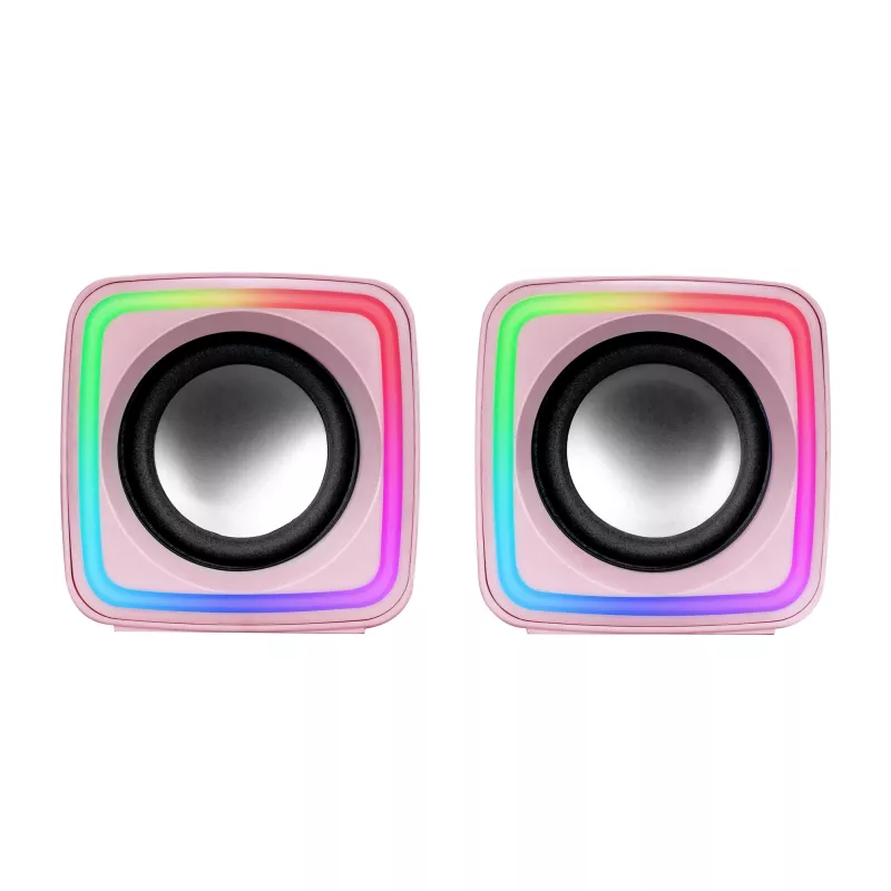 Mars Gaming MSCUBEP altavoces gaming RGB compactos rosa 8W procesador de sonido DSP