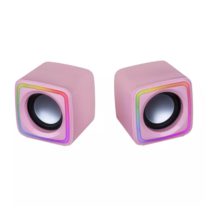 Mars Gaming MSCUBEP altavoces gaming RGB compactos rosa 8W procesador de sonido DSP