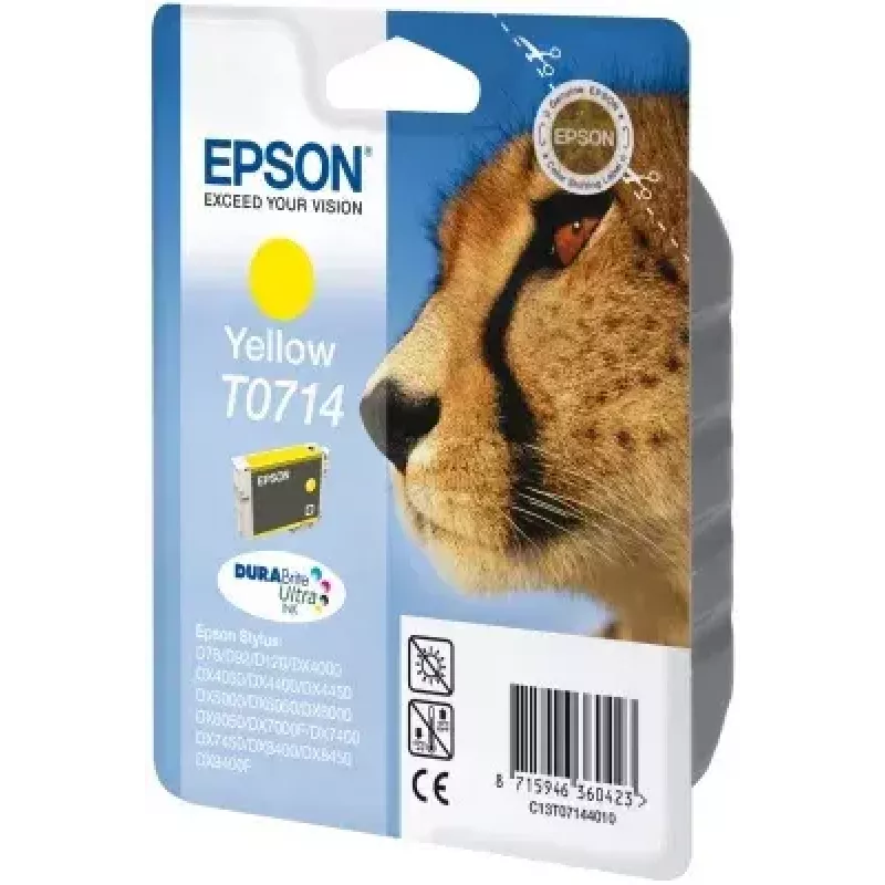 Epson Cheetah Pack individual Amarillo T0714 Tinta DURABrite Ultra