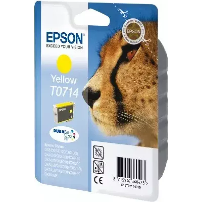 Epson Cheetah Pack individual Amarillo T0714 Tinta DURABrite Ultra