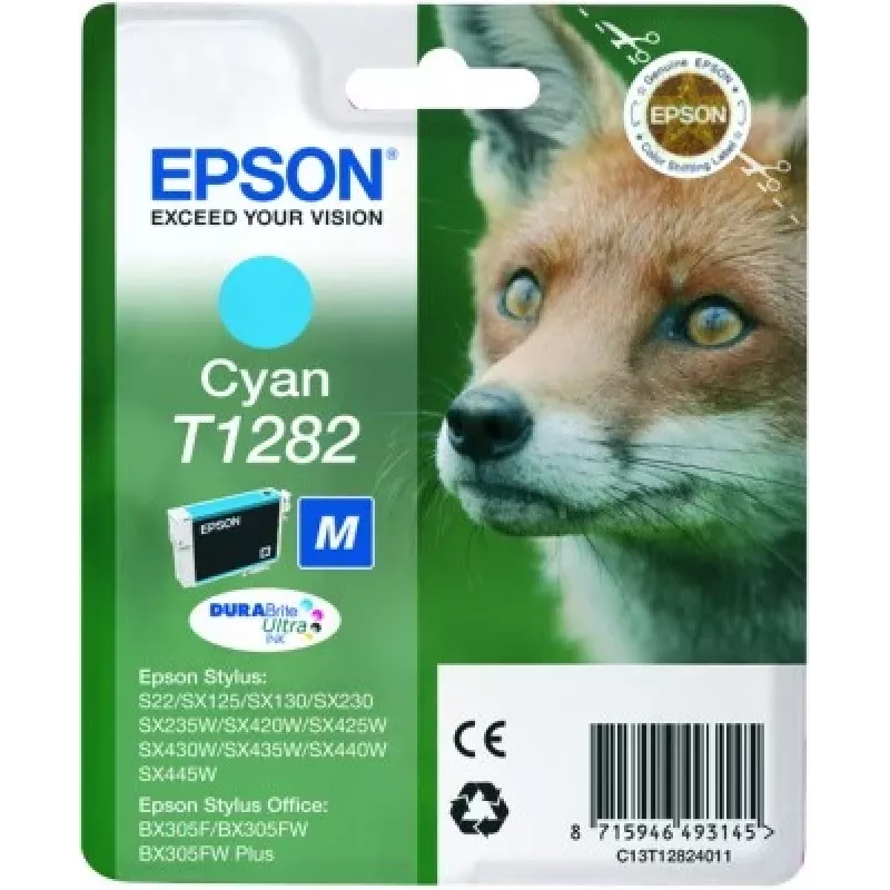 Epson Fox Pack individual Cian T1282 Tinta DURABrite Ultra, Cian, 1 ud.