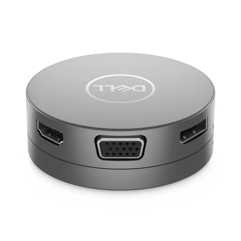DELL Pro 7 en 1 USB-C Travel Hub - DA310, Con cable, USB 3.2 Gen 2 (3.1 Gen 2) Type-C, 10,100,1000 Mbit/s, Plata, 3840 x 2160 píxeles, 1920 x 1080 píxeles