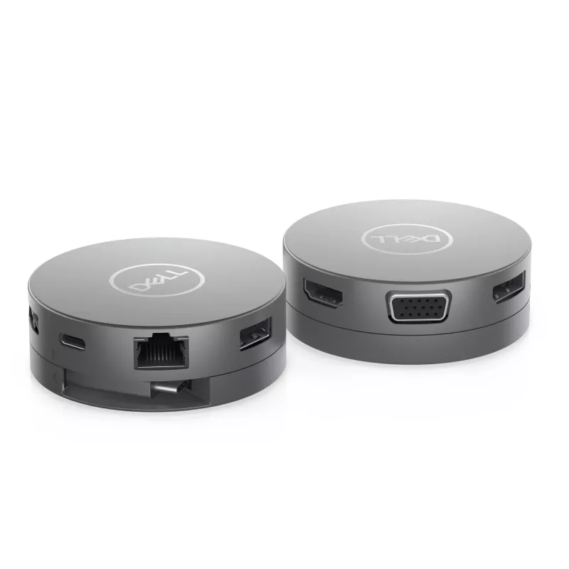 DELL Pro 7 en 1 USB-C Travel Hub - DA310, Con cable, USB 3.2 Gen 2 (3.1 Gen 2) Type-C, 10,100,1000 Mbit/s, Plata, 3840 x 2160 píxeles, 1920 x 1080 píxeles