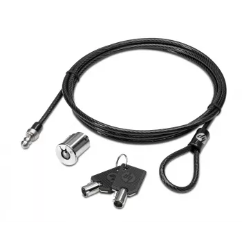 HP Master-Keyed Cable de seguridad para base de acoplamiento, 1,85 m, Llave redonda, Acero galvanizado, Negro