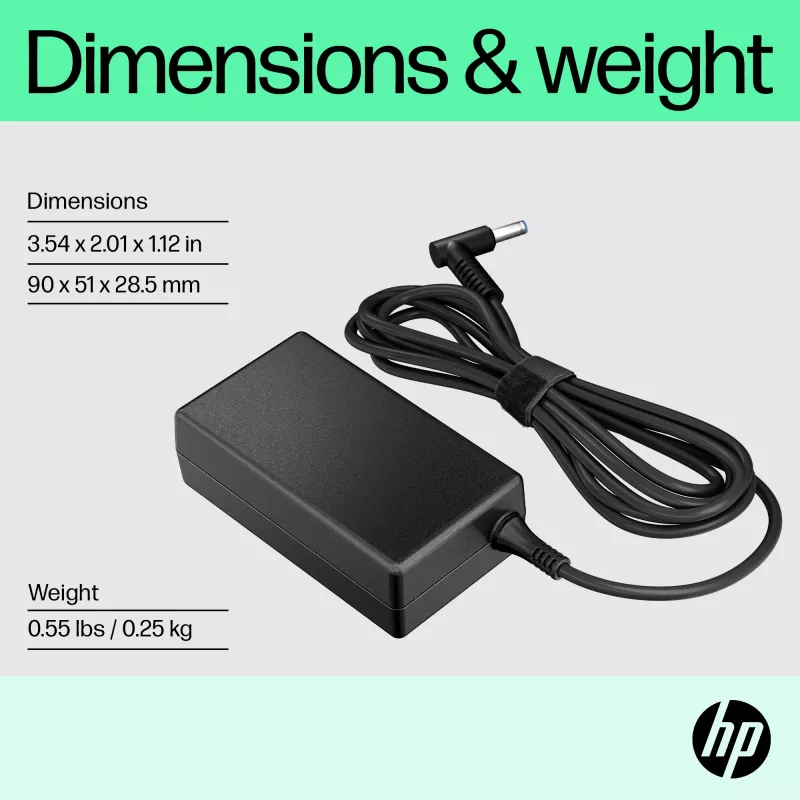 HP 65W Adaptador de CA Smart, Compatible con HP ProBook 440 G6 Notebook PC; HP ProBook 450 G6 Notebook PC; HP ProBook x360 11..., Empresa, 5 - 35 °C, -20 - 85 °C, CCC, CE, BSMI, 47 mm