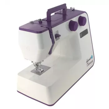 Máquina de coser Lucznik Teresa portátil ligera – Modelo Teresa, máquina de coser doméstica eléctrica, funciones de puntada básicas, blanco-violeta