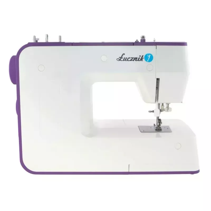 Máquina de coser Lucznik Teresa portátil ligera – Modelo Teresa, máquina de coser doméstica eléctrica, funciones de puntada básicas, blanco-violeta
