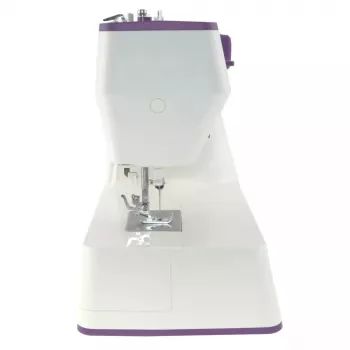 Máquina de coser Lucznik Teresa portátil ligera – Modelo Teresa, máquina de coser doméstica eléctrica, funciones de puntada básicas, blanco-violeta