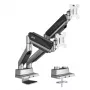 Soporte de sobremesa universal Ergo Office para doble monitor, resorte de gas 17-35 15kg, VESA 75x75 / 100x100, ER-446